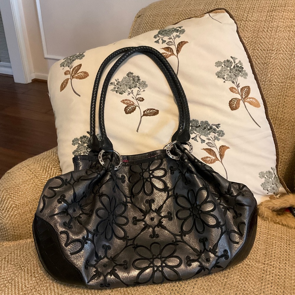 Brighton leather embroidered handbag